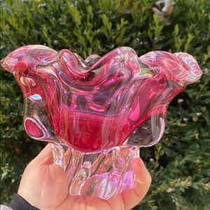 🌹Vintage 1960's 7”Art Glass Bowl | Josef Hospodka for Chribska Glassworks.